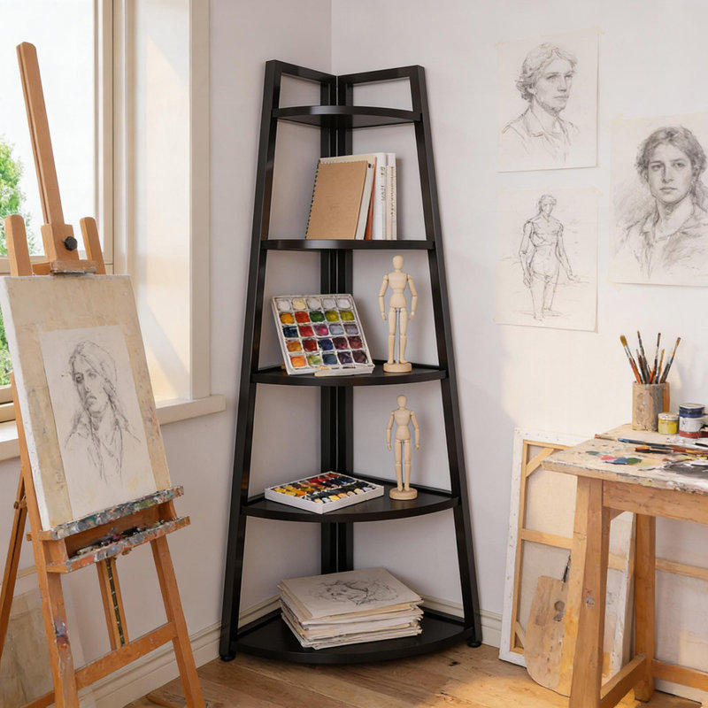 Tablette haute échelle, petite étagère de rangement, bibliothèque à 5 niveaux