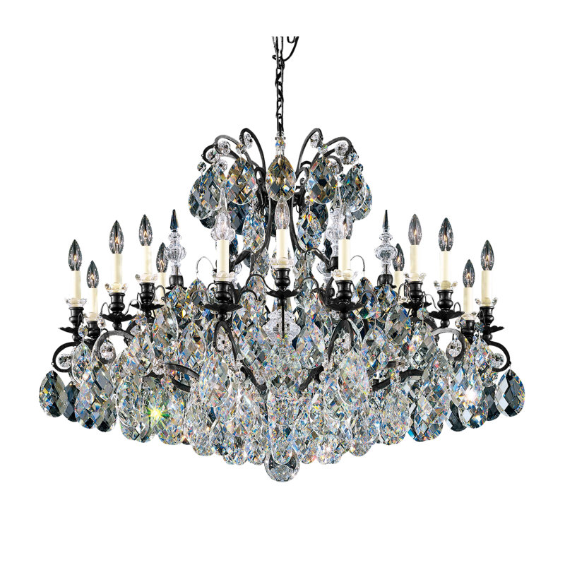 Renaissance 19 - Light Glass Chandelier, Heirloom Bronze, Clear Heritage Crystal