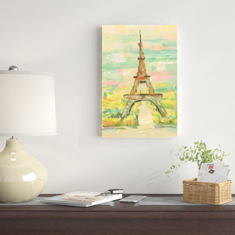 " Painted Eiffel Tower ", 18" H x 12" W