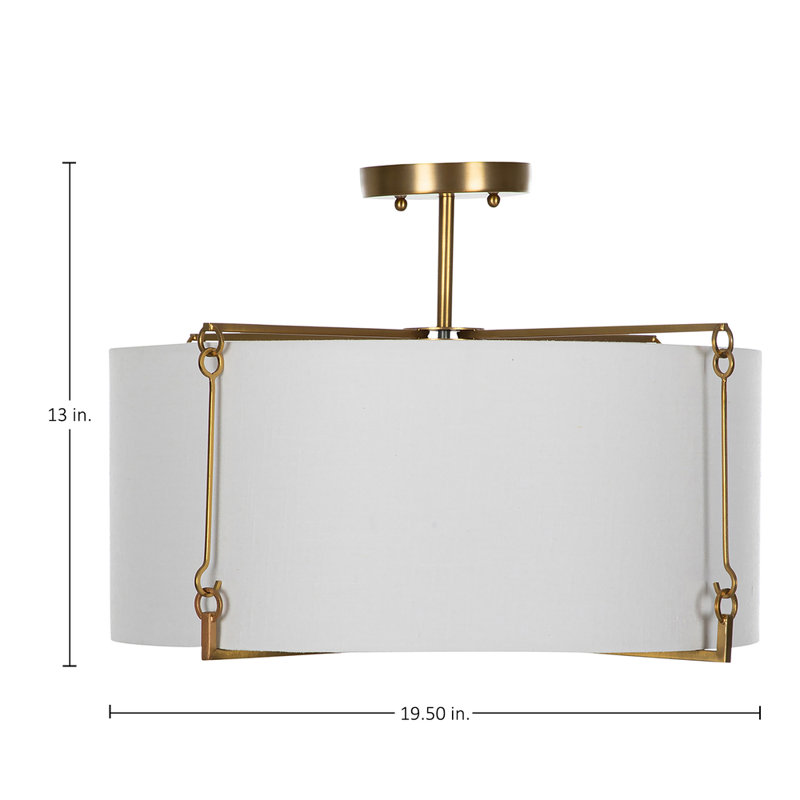 Theresa Semi Flush Mount, Brass