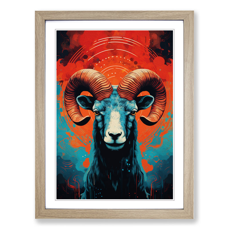 Single Picture Frame Print on Wood, 46cm H x 34cm W, Oak Framed