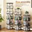 Bibliothèque rotative à 5 niveaux avec plateau tournant à 360 °, rangement fonctionnel pour étude, étagère à livres ronde à rotation verticale de couleur noire, rangement pour la maison Spinning, + fer-131098895