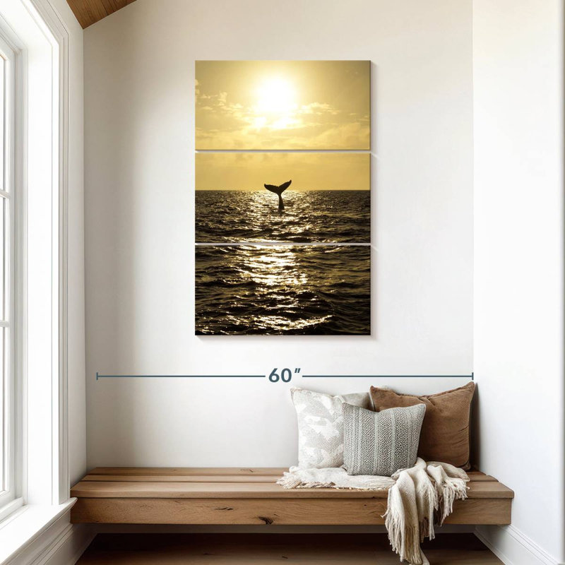 Brampt Sunset Humpback Whale, 45" H x 28" W