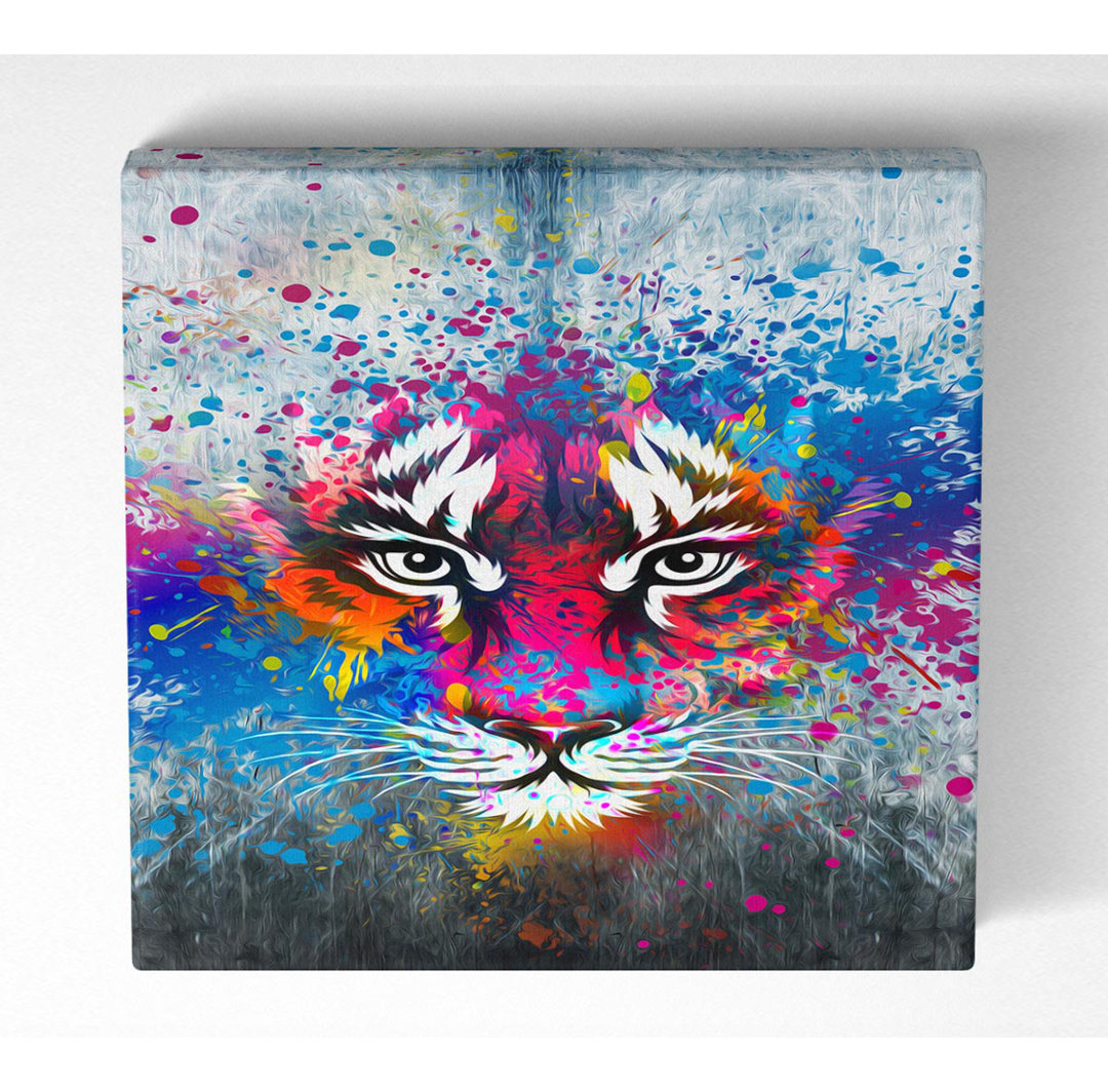 Rainbow Tiger Face - Leinwanddrucke