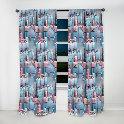 Rideau obscurcissant à motif de plumes roses glam Popart - 1 panneaux