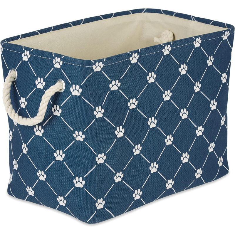 Empreinte de pattes et d'os de la collection Pet Storage, rectangle moyen, H 9 po x l 8 po x P 14 po, Marine