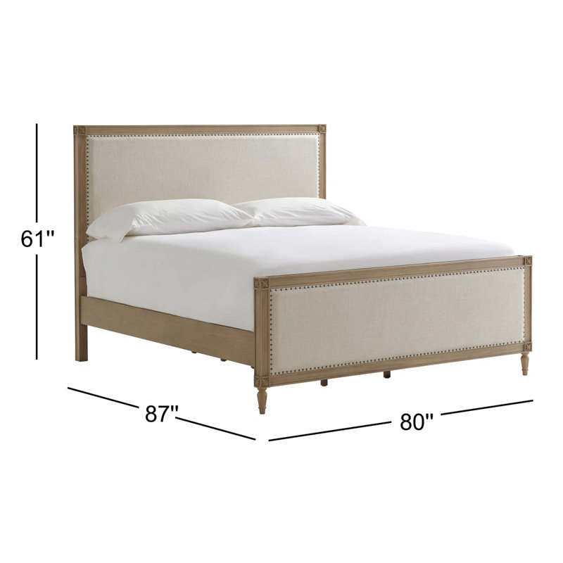Batten Upholstered Bed, Brown, King