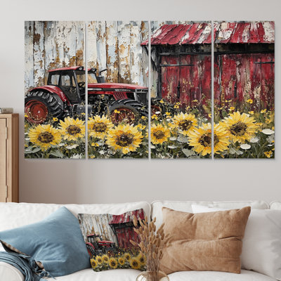 Tournesols de campagne avec tracteur Farm II