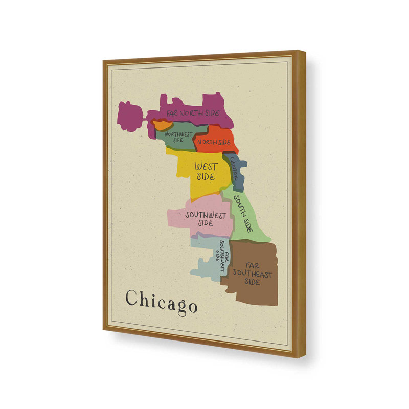 «Chicago Chicago» par Deny Designs, reproduction d'art, Impression encadrée, 32 x 24, Doré