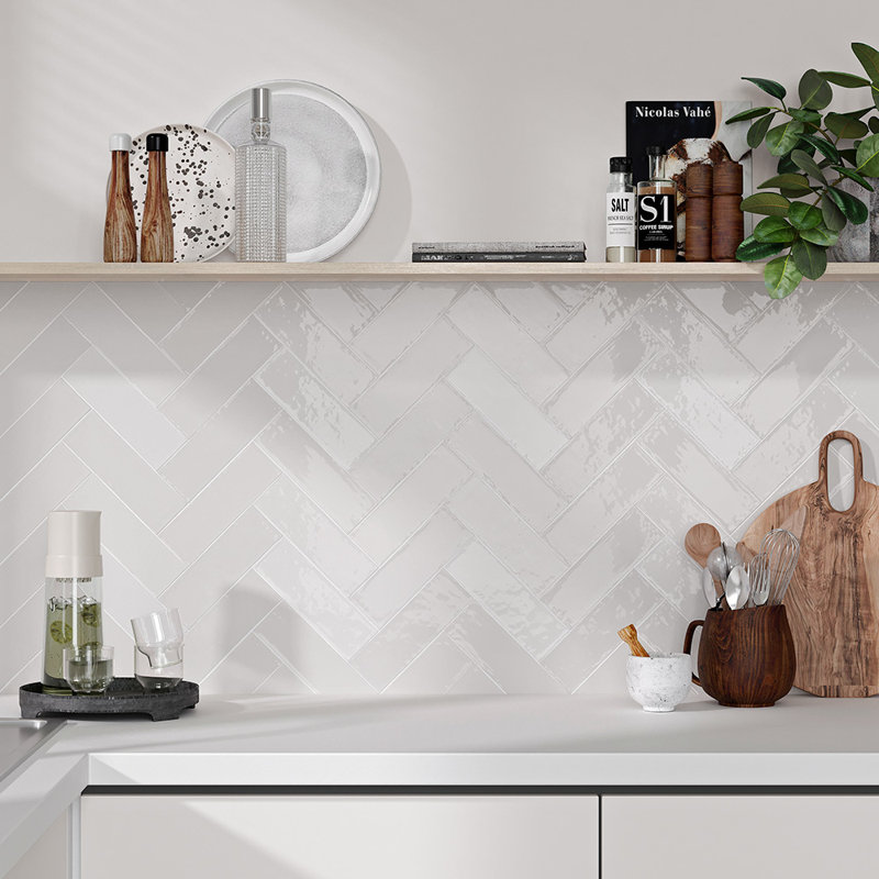 Carrelage mural en céramique Bliss 3X8, Neige