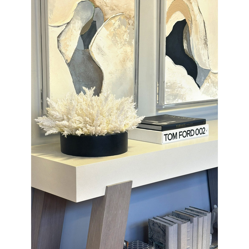 Pampas Grass in Round Fiberstone Planter