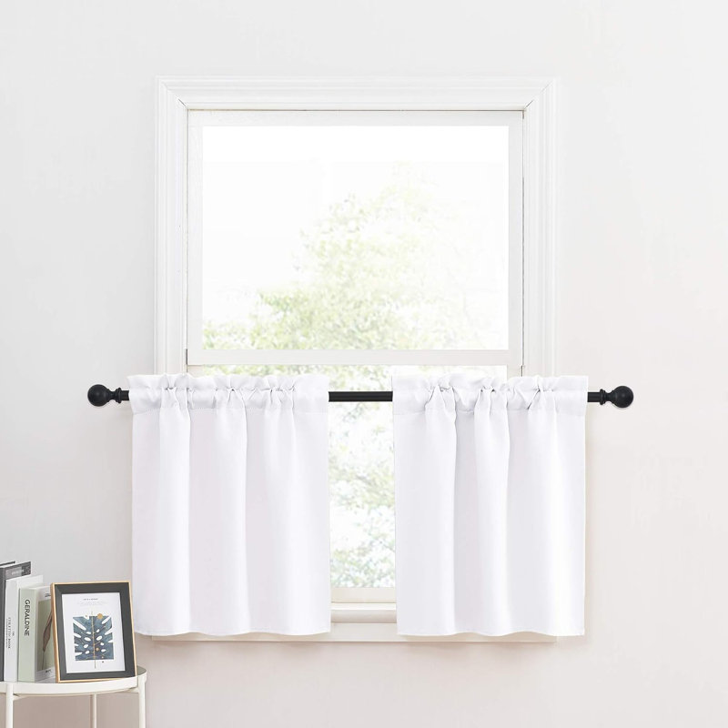 Polyester Blackout Rod Pocket Valance, Pure White, 29" W x 24" L