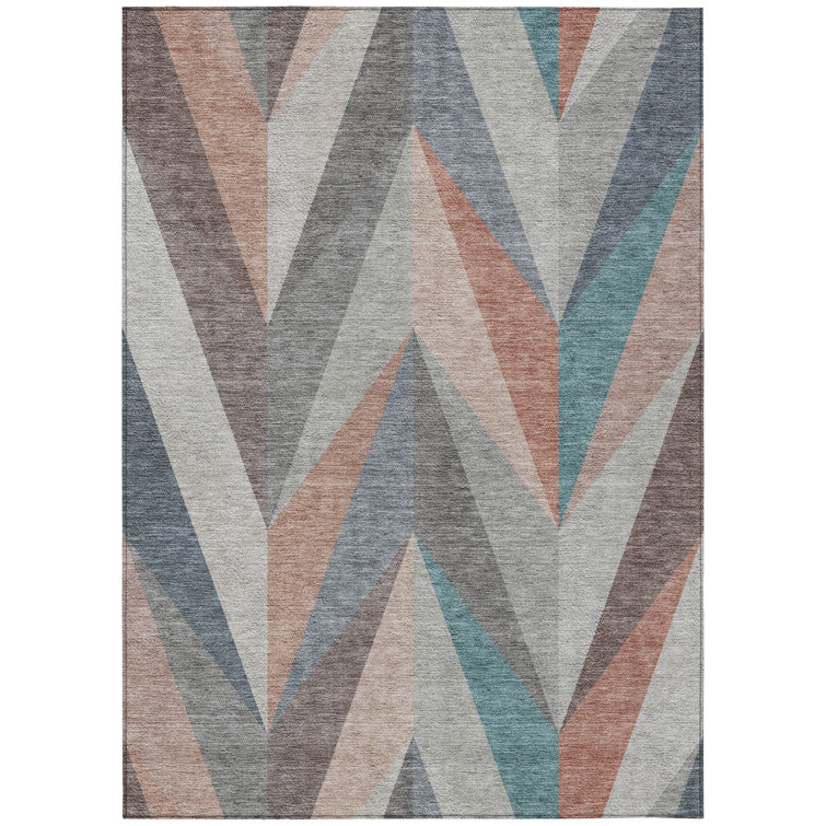 Machine Washable Indoor/Outdoor Corbin ACN2265 Geometric Rug