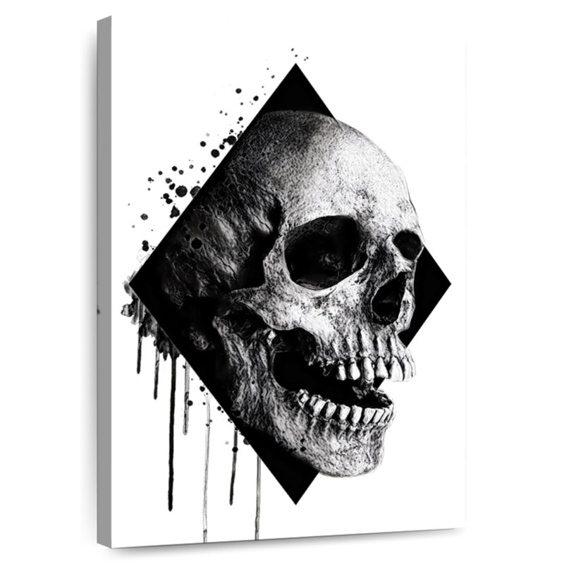 Tête de mort grunge Hitzel, H 39 po x l 26 po