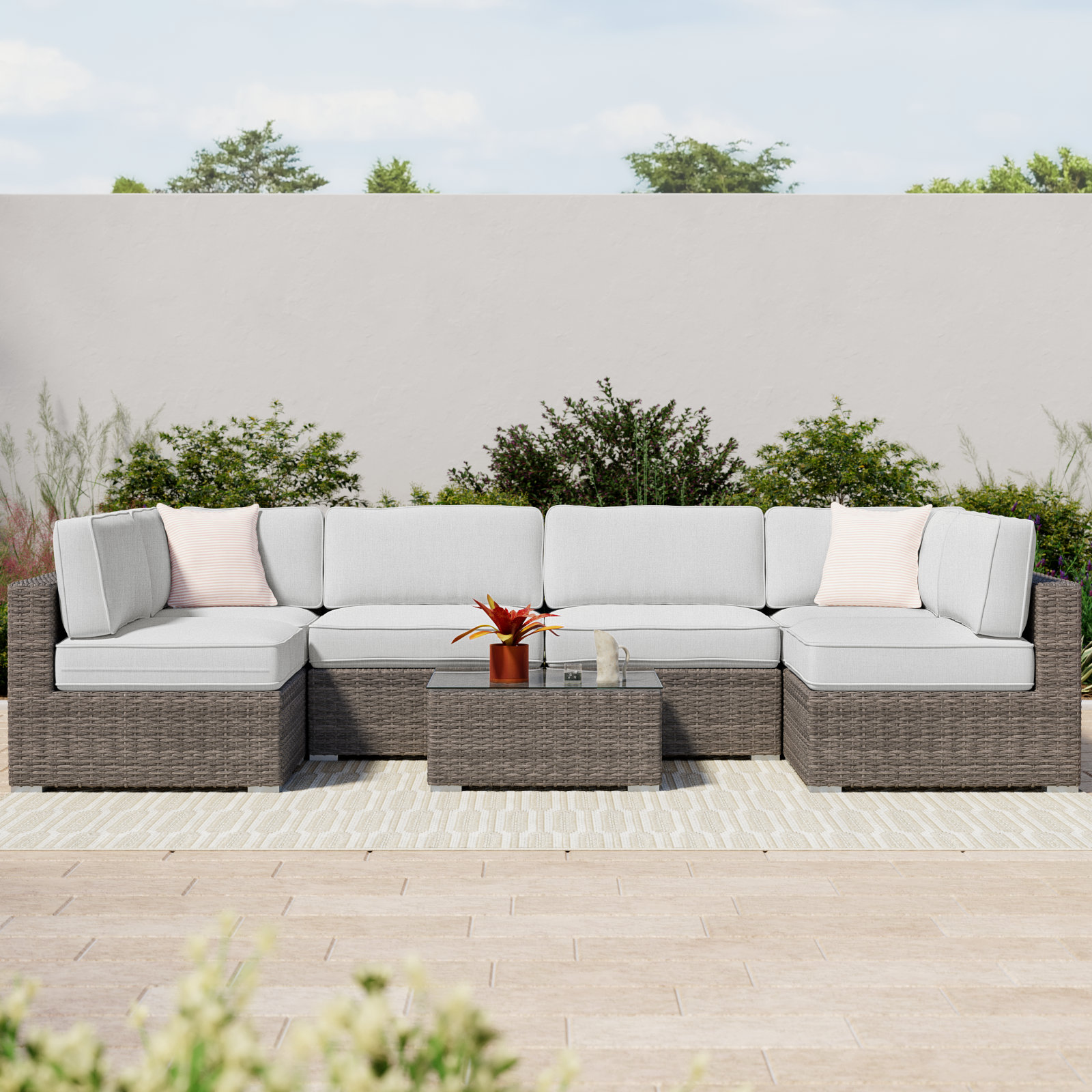 Tonioni 4-Person Sunbrella® Patio Seating Group, Canvas Canvas Sunbrella® Canvas