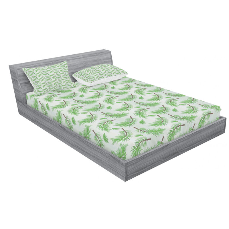 Microfiber Floral Sheet Set, Queen Sheet Set + Fitted Sheet + 2 Pillowcases