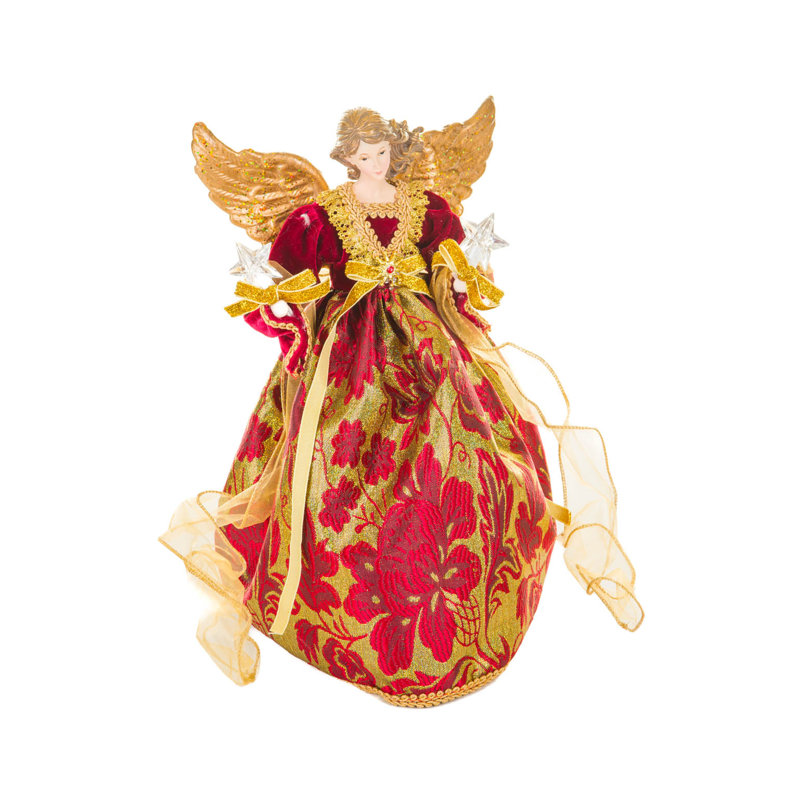 15'' Handmade Sequin Fabric Religious & Spiritual Lighted Tree Topper