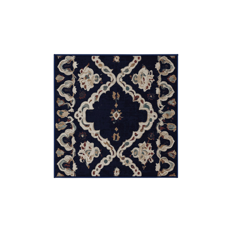 Machine Washable Purple Area Rug, Square 4'