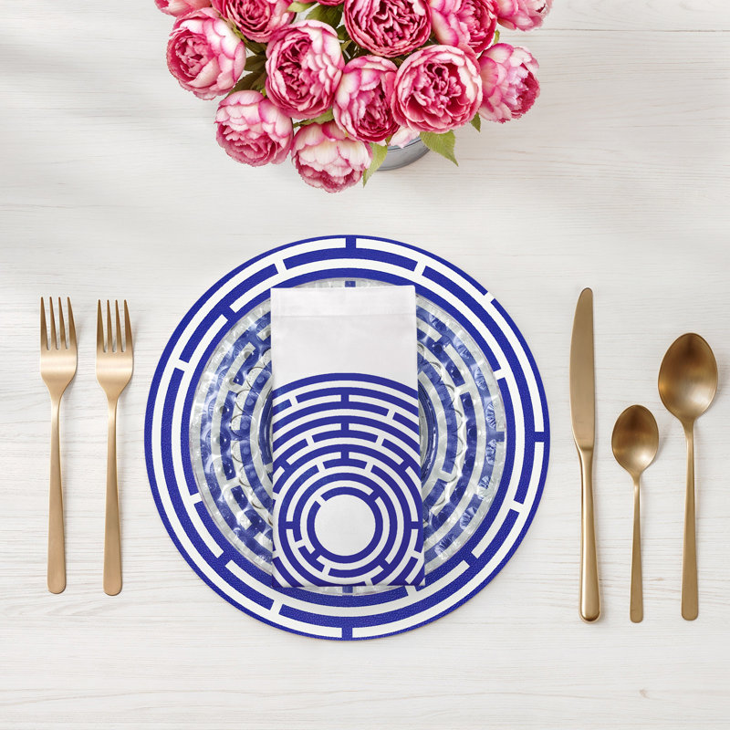 Serviettes en satin de coton Constellations Maze