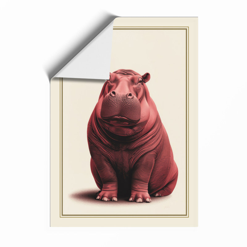 Gentle Hippo Boho - Framed Print, Unframed, A1 - 84.1 x 59.4 cm