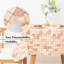 Nappe à carreaux en vinyle avec envers en flanelle 60 po x 84 po, rectangle beige rosé rétro-1811856824