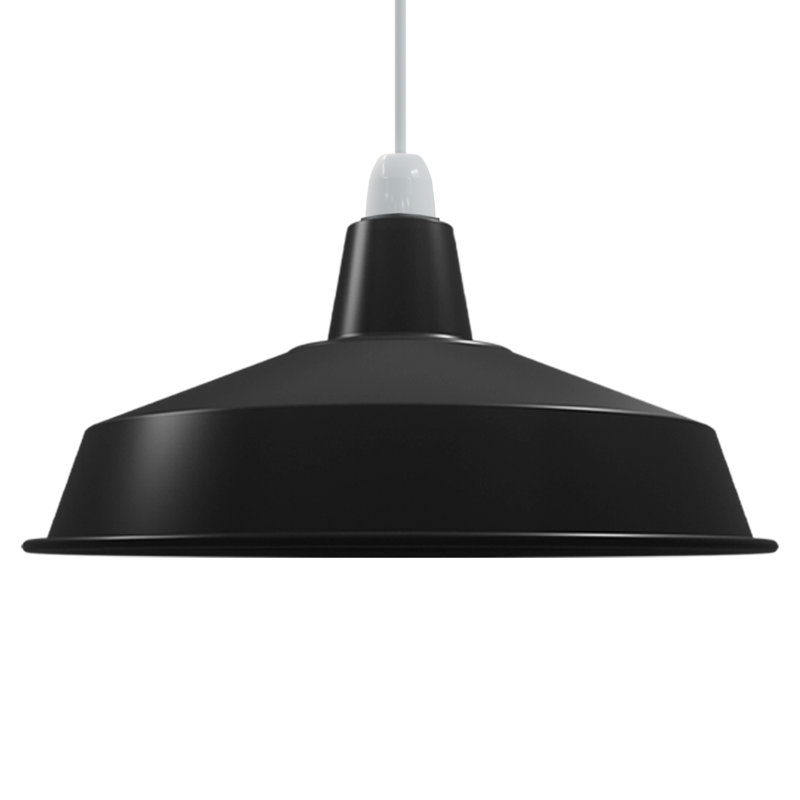 18.7cm H Metal Dome Lamp Shade, Black