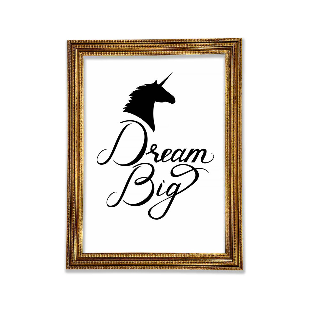 Dream Big Unicorn Gerahmter Druck