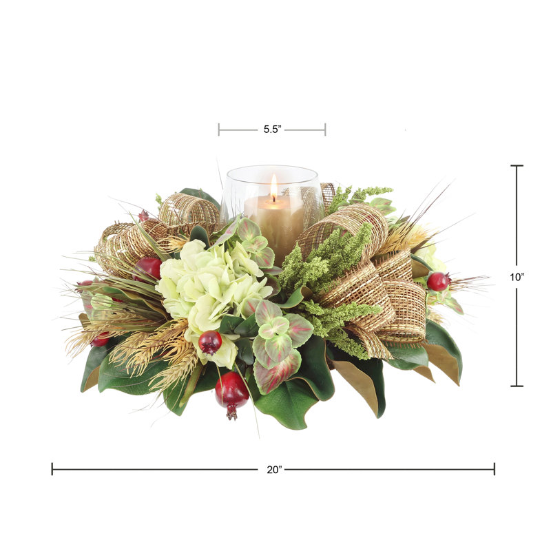 Hydrangea And Heather Floral Centerpiece