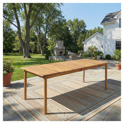 Table de salle à manger d'extérieur en bois d'acacia L 79 po (finition teck)