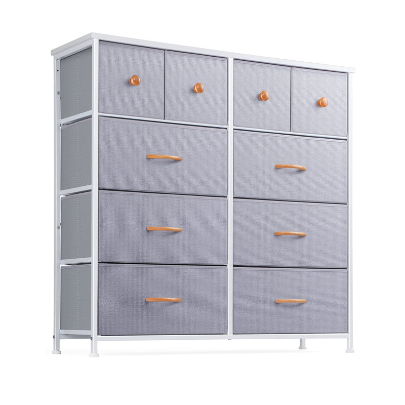 Leibuy Steel 100cm W 10 - Drawer Chest of Drawers, Grey