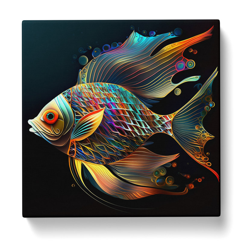 Fish Abstract No.3 - No Frame Print, 50cm H x 50cm W x 3cm D