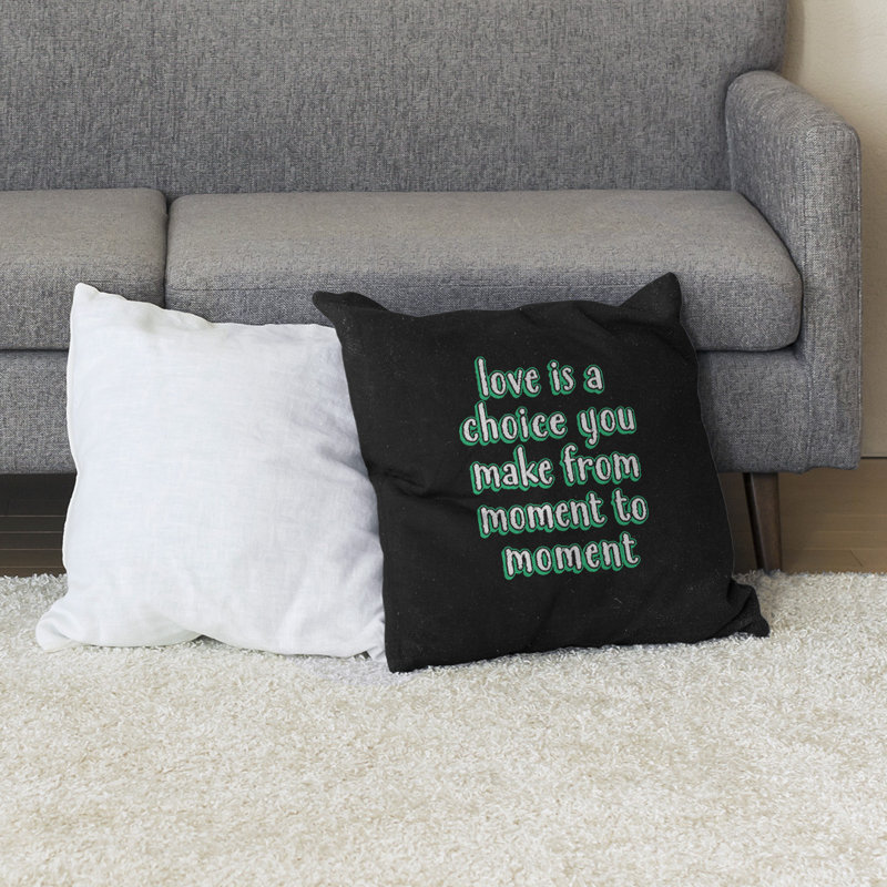 Coussin de sol Love is a choice, H 28 po x l 28 po, Vert