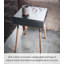 Yamazaki Home Tall Side Table With Storage Shelf, Rectangular Accent Bedside End Table, Steel + Wood-67082240