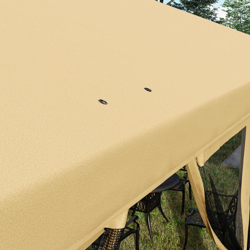 3x6m Pop Up Gazebo, Outdoor Canopy Shelter, Marquee Party Wedding Tent, Beige