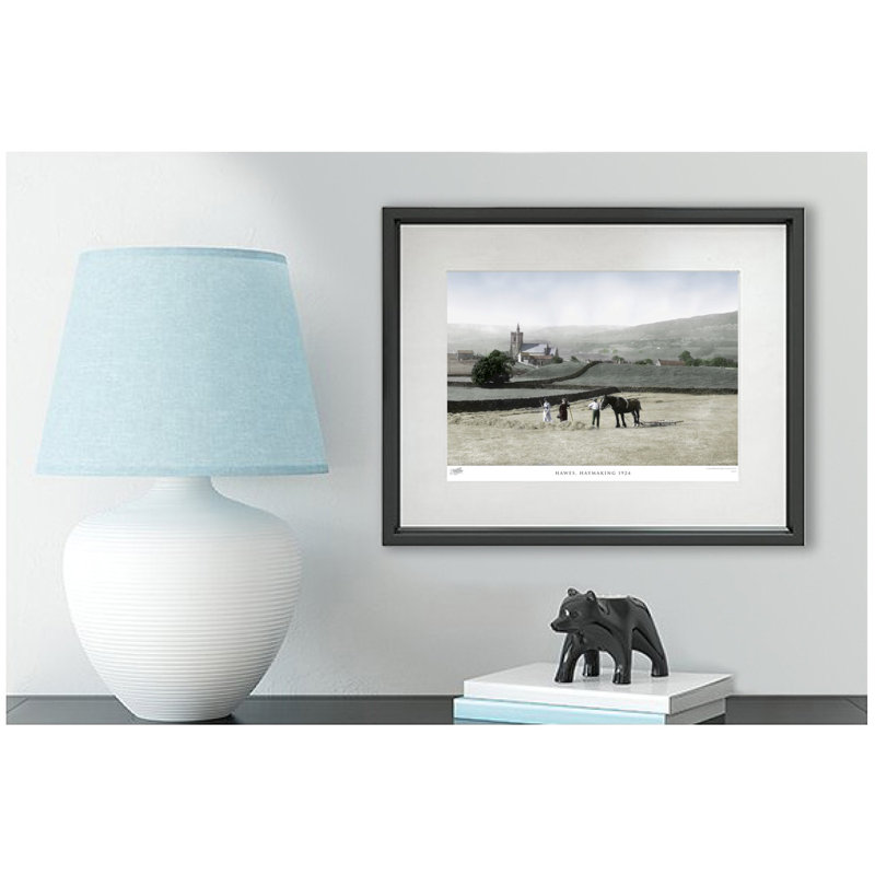 Hawes, Haymaking 1924 - Single Picture Frame Print, 40cm H x 50cm W x 2.3cm D, Brown/Green