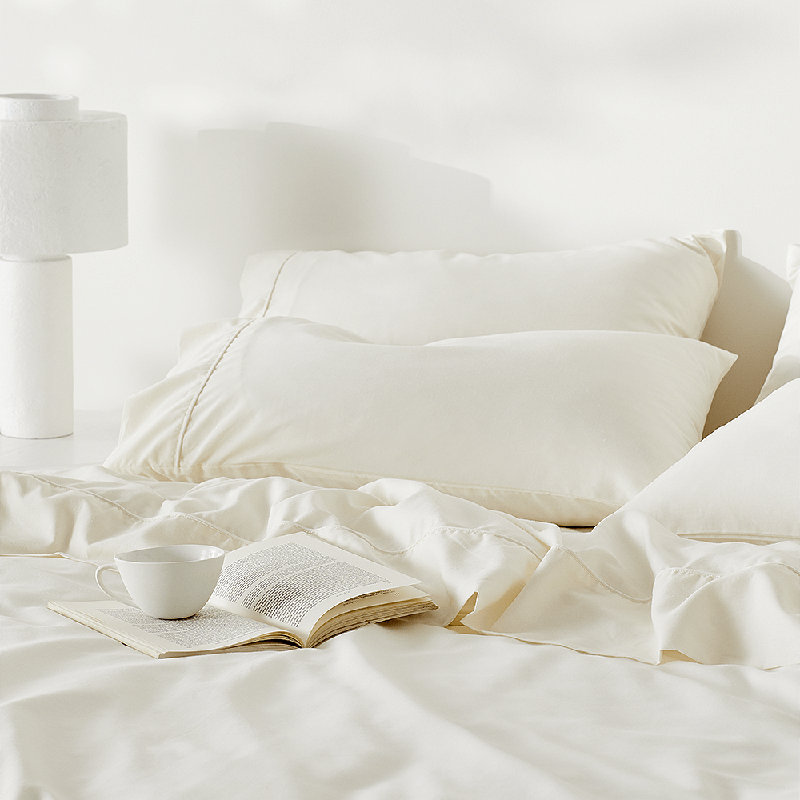 Signature Sateen Pillowcase, Full / Double Pillowcase + Pillowcases 2 Standard, Stone