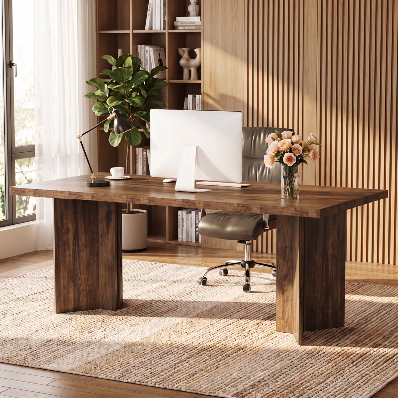 Bureau de direction 63 po Farmhouse, Noyer foncé