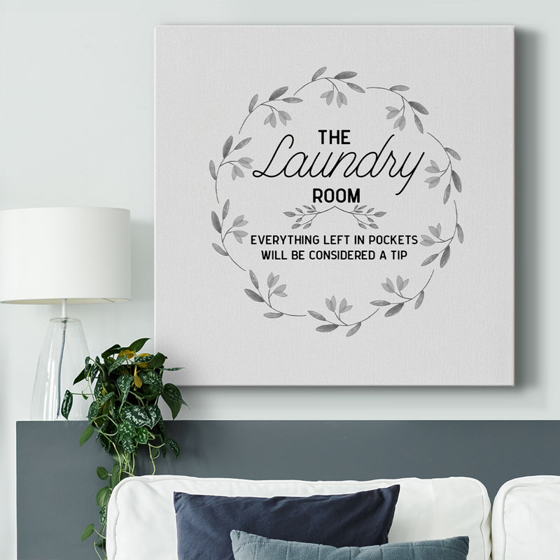 «The Laundry Room On Canvas», art textuel, H 8 po x l 8 po x P 1,5 po