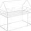 Lit superposé simple en métal au-dessus d'une maison avec extérieur blanc et encastré - Pièce de chambre élégante et confortable-1248761091