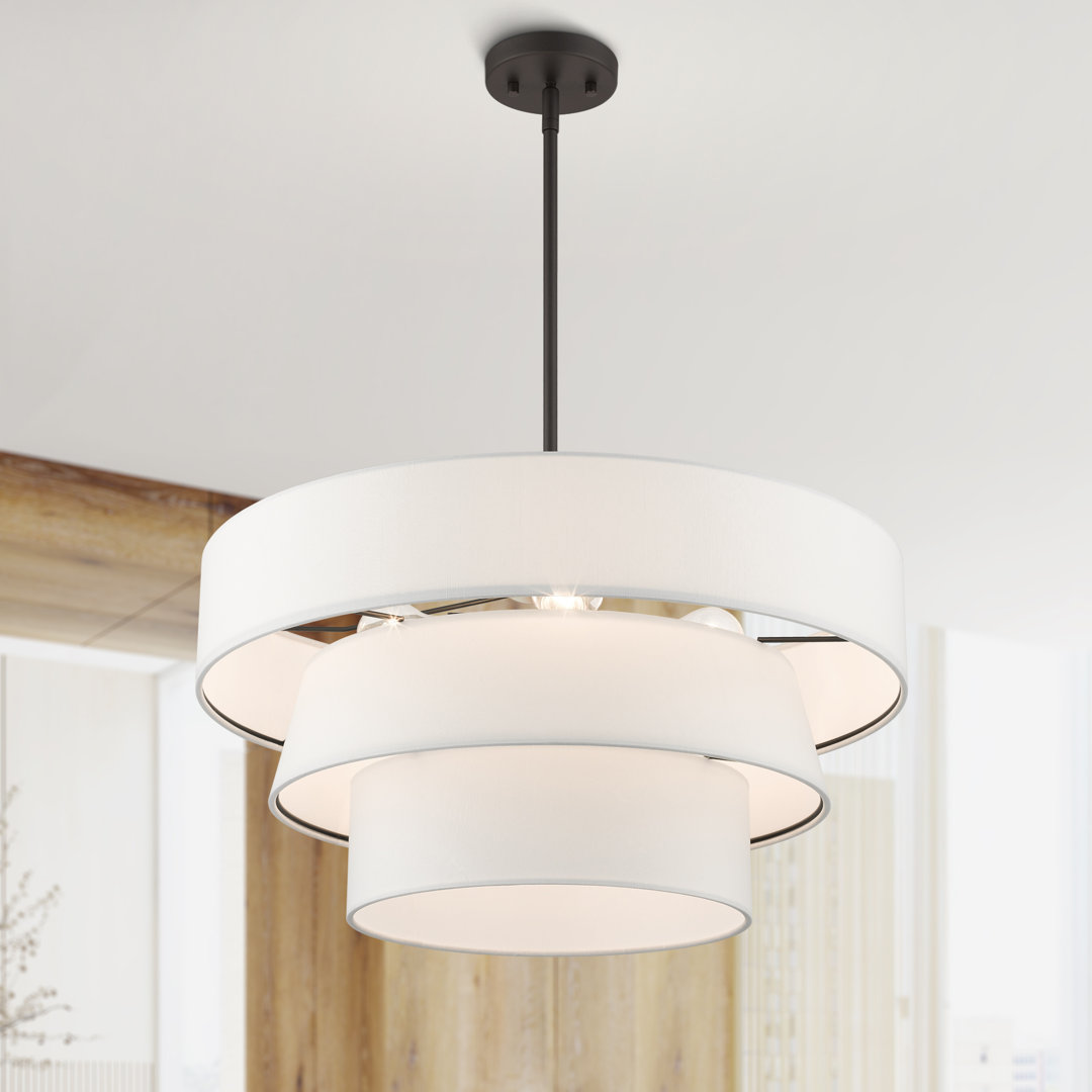 4 - Light Dimmable Drum Chandelier Latitude Run® Shade 