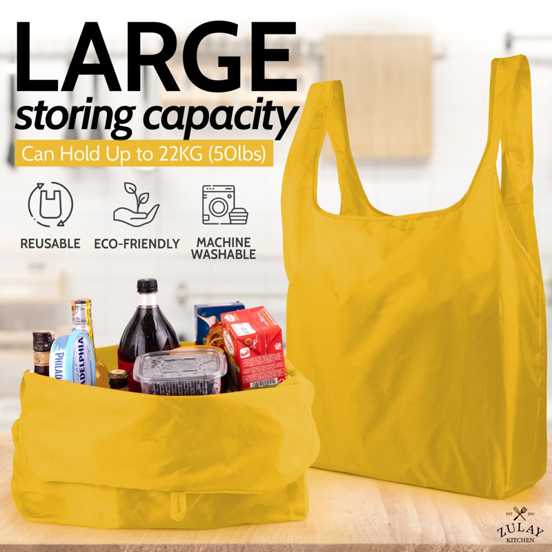 Ensemble de 5 sacs en polypropylène réutilisables Zulay Kitchen, Noir / vert / gris / mauve / jaune