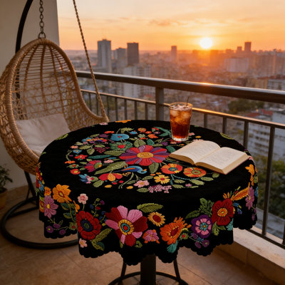 Housse de table à fleurs printanière printemps et été 180cm Ellis