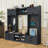 4-in-1 Hall Tree with Drawers, Cabinet, Bench and 7 Hooks-1873137879