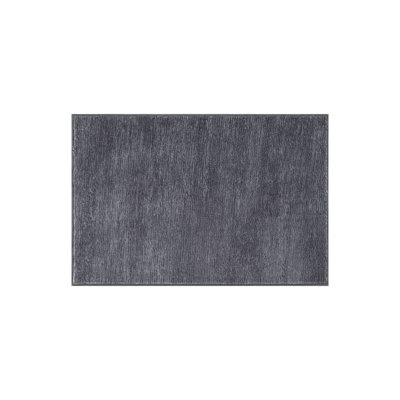 Solid Heathered Charcoal Machine Washable Non-Slip Indoor Area Rug