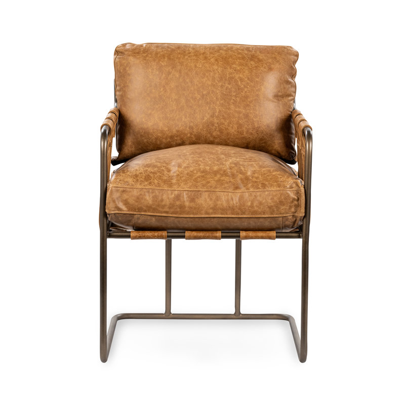Chaise de salle à manger en cuir, Châtaigne