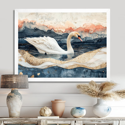 Dontraquent Marble Dance Of The Swan V - Swans Wall Art
