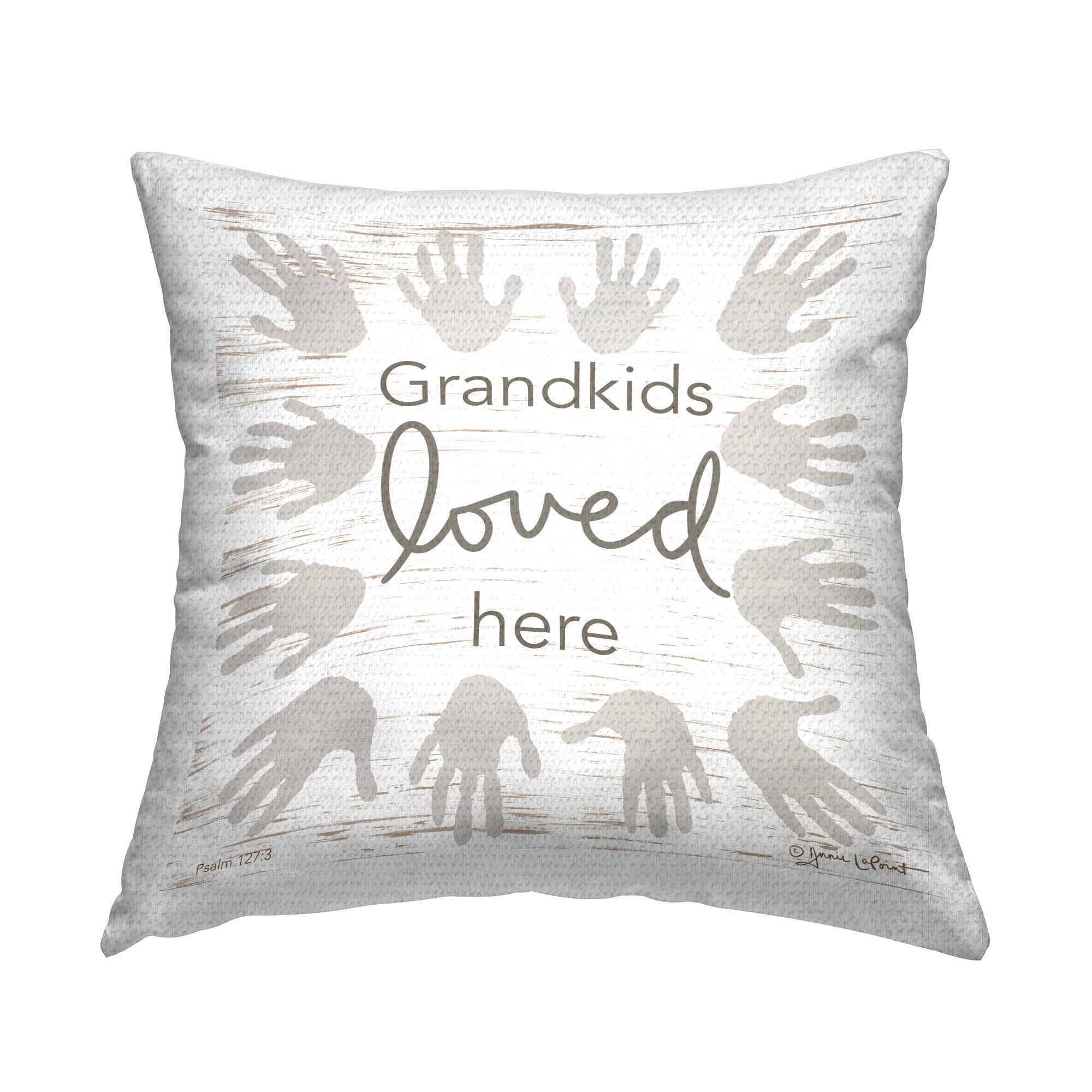 Stupell Industries Grandkids Loved Here Rustic Family Handprints ...