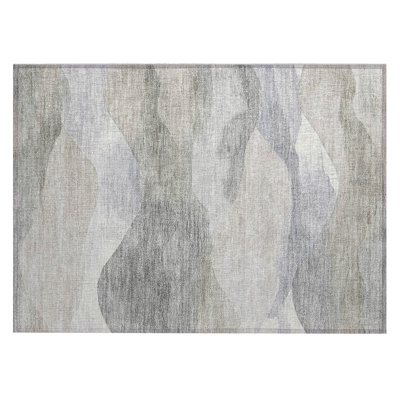 Machine Washable Indoor/Outdoor Xhevrie Beige Rug