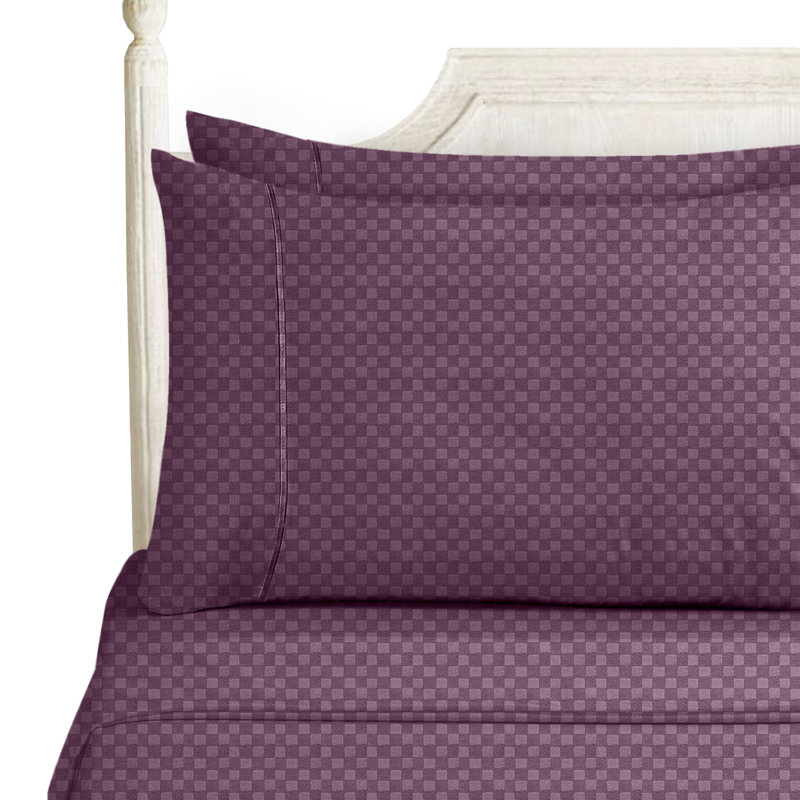 Microfiber Sheet Set, Full Sheet Set + Fitted Sheet + 2 Pillowcases, Purple