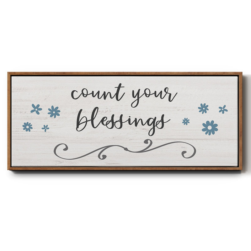 «Count Blessings», toile encadrée, H 8 po x l 20 po